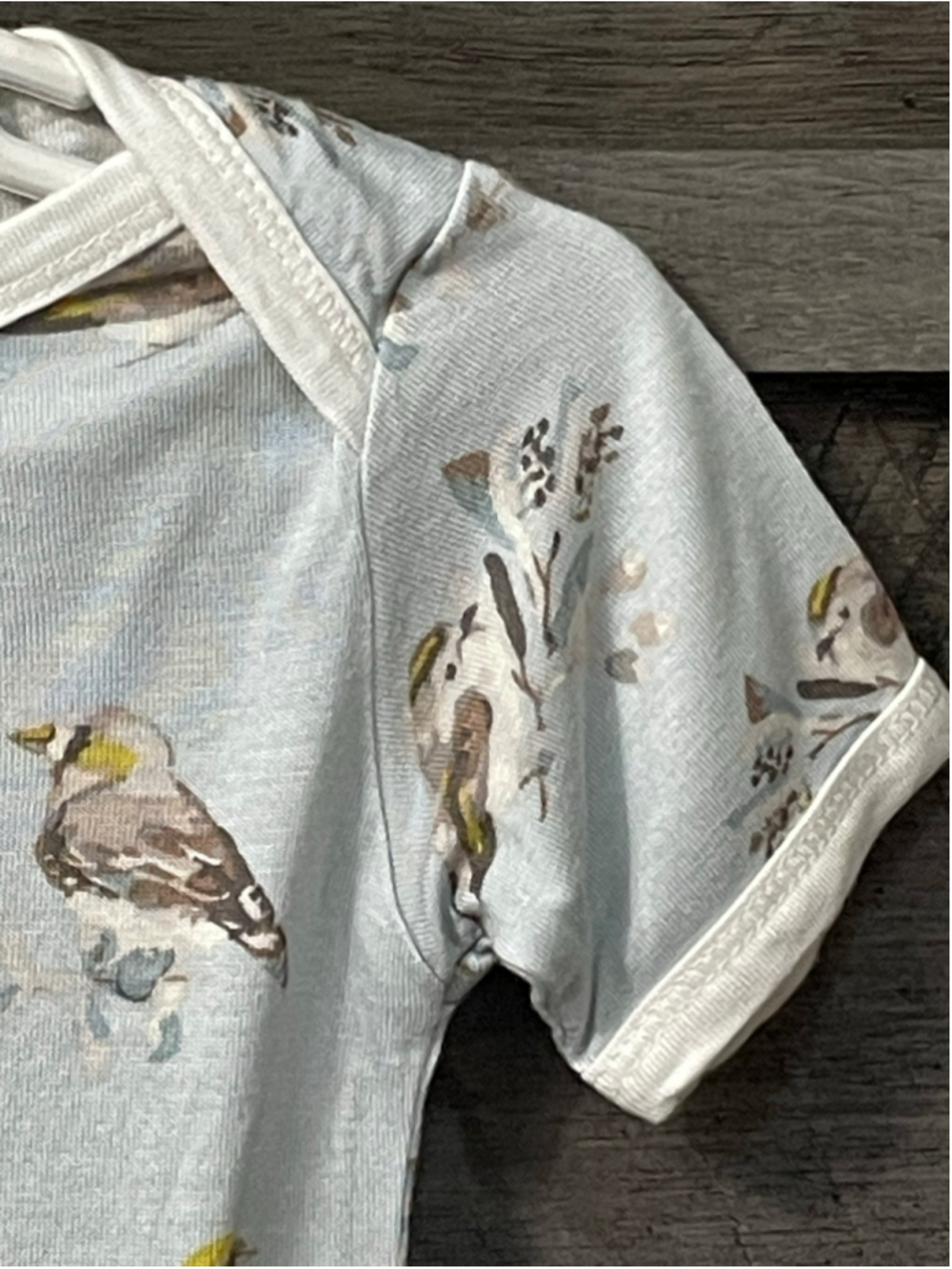 Baby Milkbarn blue Bird Print super soft bamboo Bodysuit 6-12 Months - Picture 4 of 7
